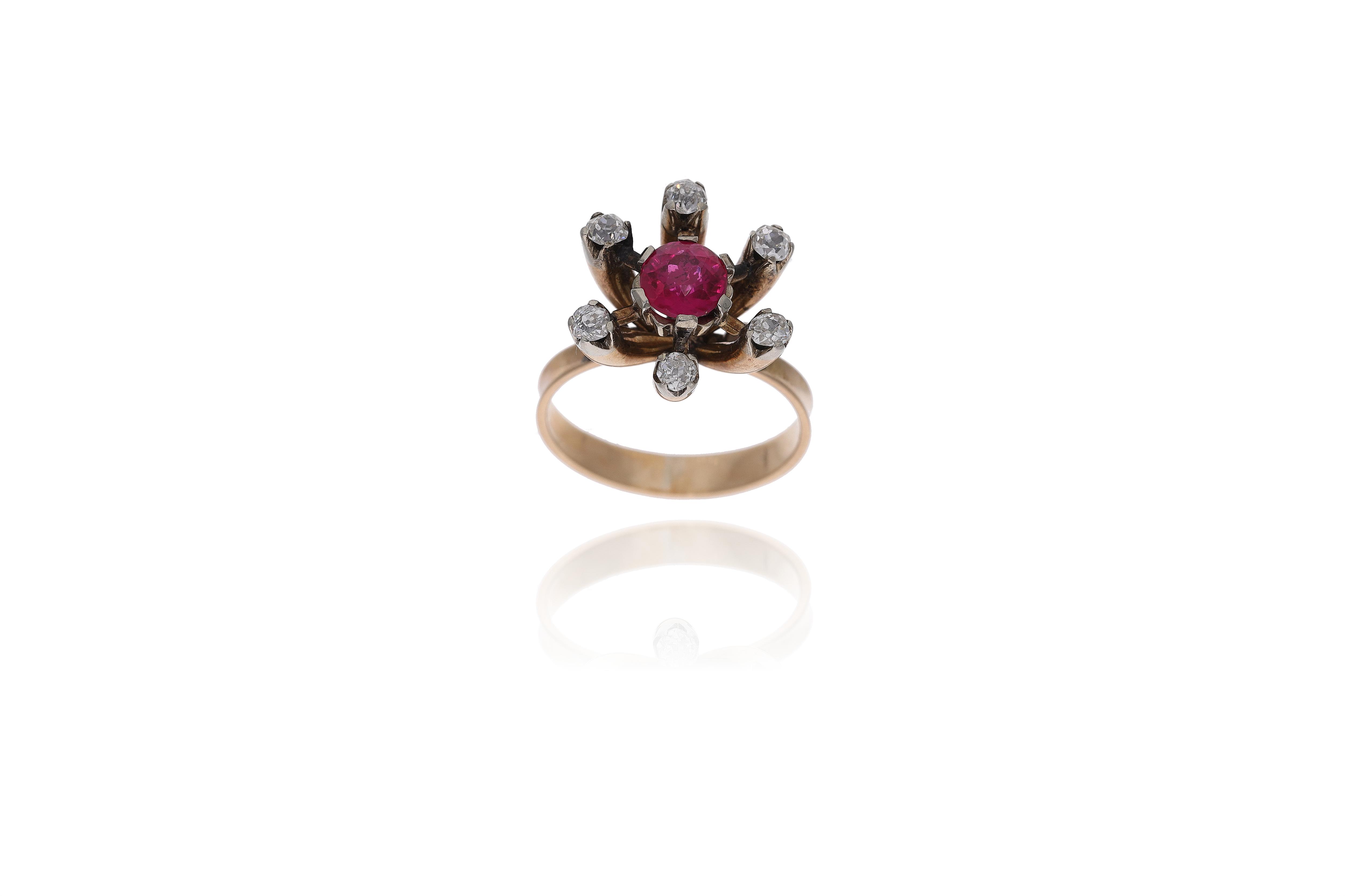 Anello con diamanti e pietra - Asta Preziosi