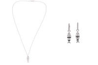 Joyfish, collana con ciondolo e orecchini con diamanti, diamanti neri e pietre - Asta Preziosi Joyfish, collana con ciondolo e orecchini con diamanti, diamanti neri e pietre - Asta Preziosi
