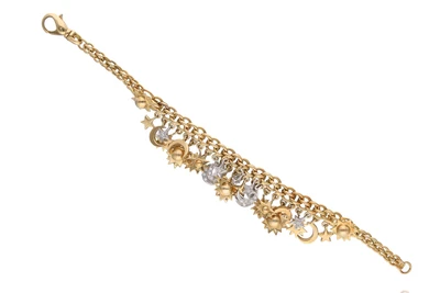 Bracciale con pendenti e diamanti - Asta Preziosi