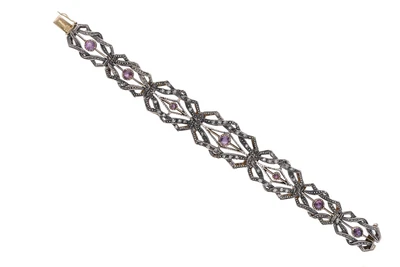 Bracciale con zaffiri rosa e diamanti - Asta Preziosi
