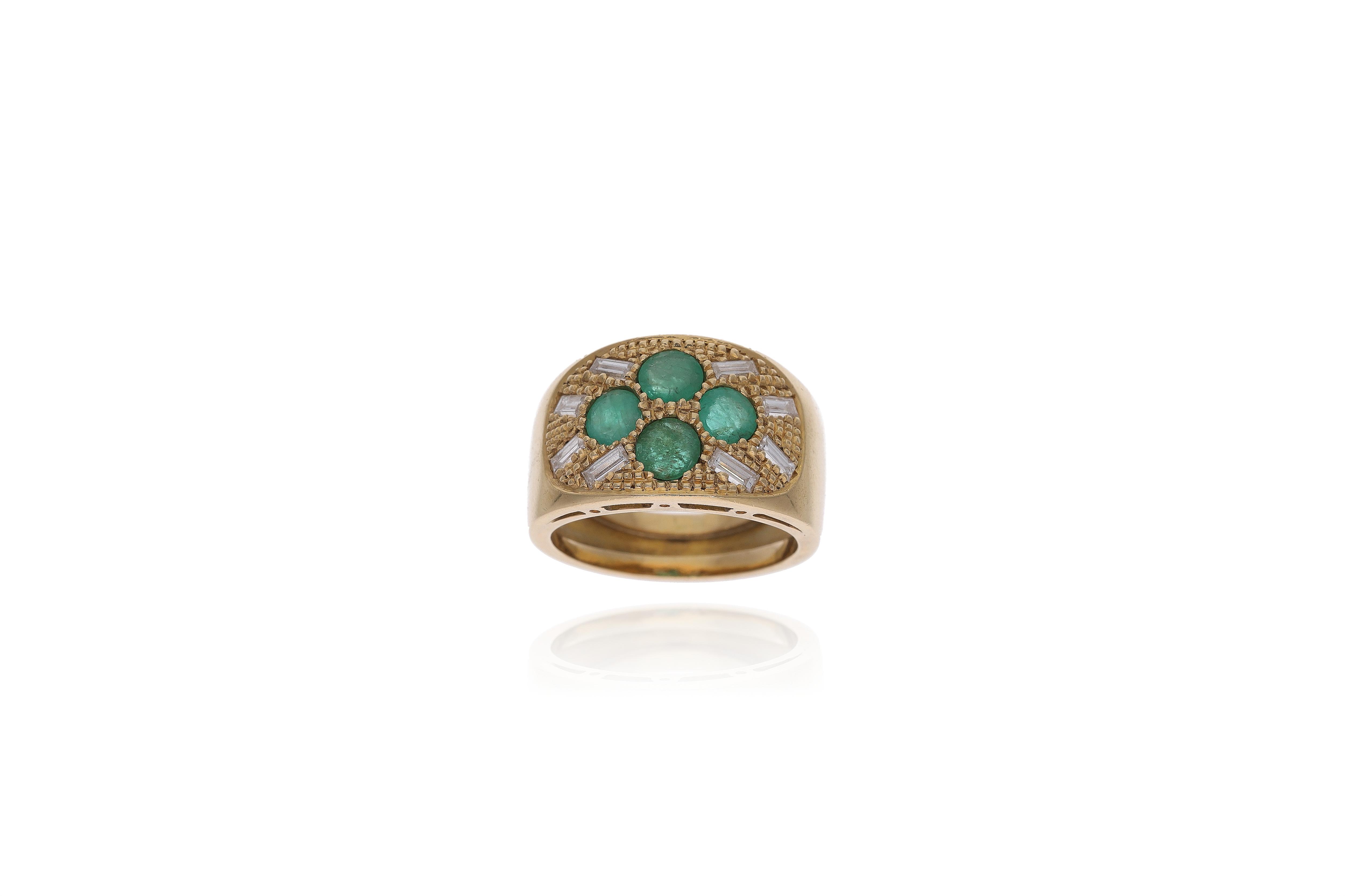 Anello con diamanti e smeraldi - Asta Preziosi