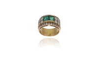 Anello con diamanti e smeraldi - Asta Preziosi