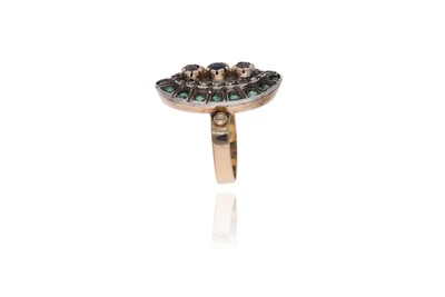 Anello con smeraldi, zaffiro, diamanti e pietre - Asta Preziosi
