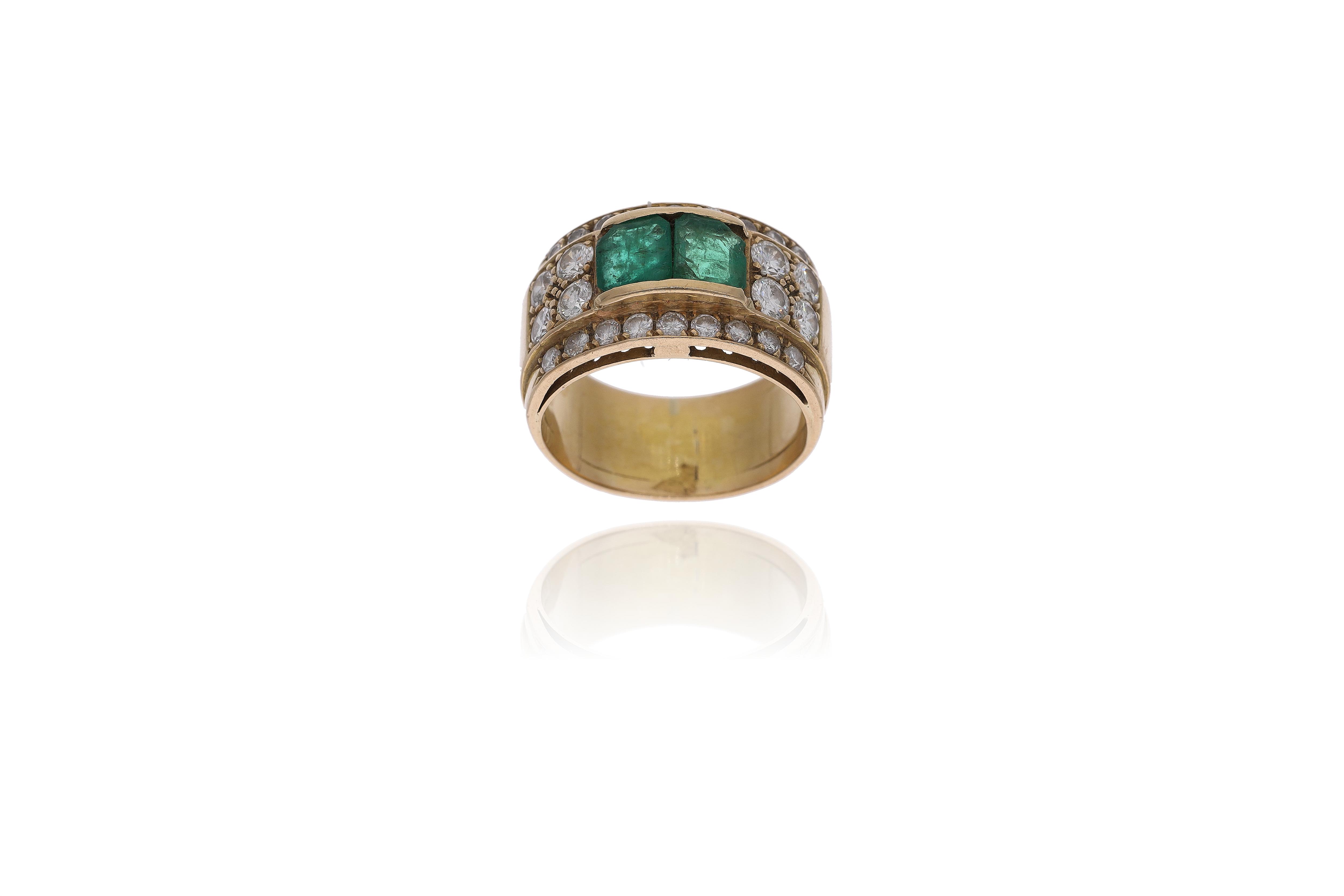 Anello con diamanti e smeraldi - Asta Preziosi