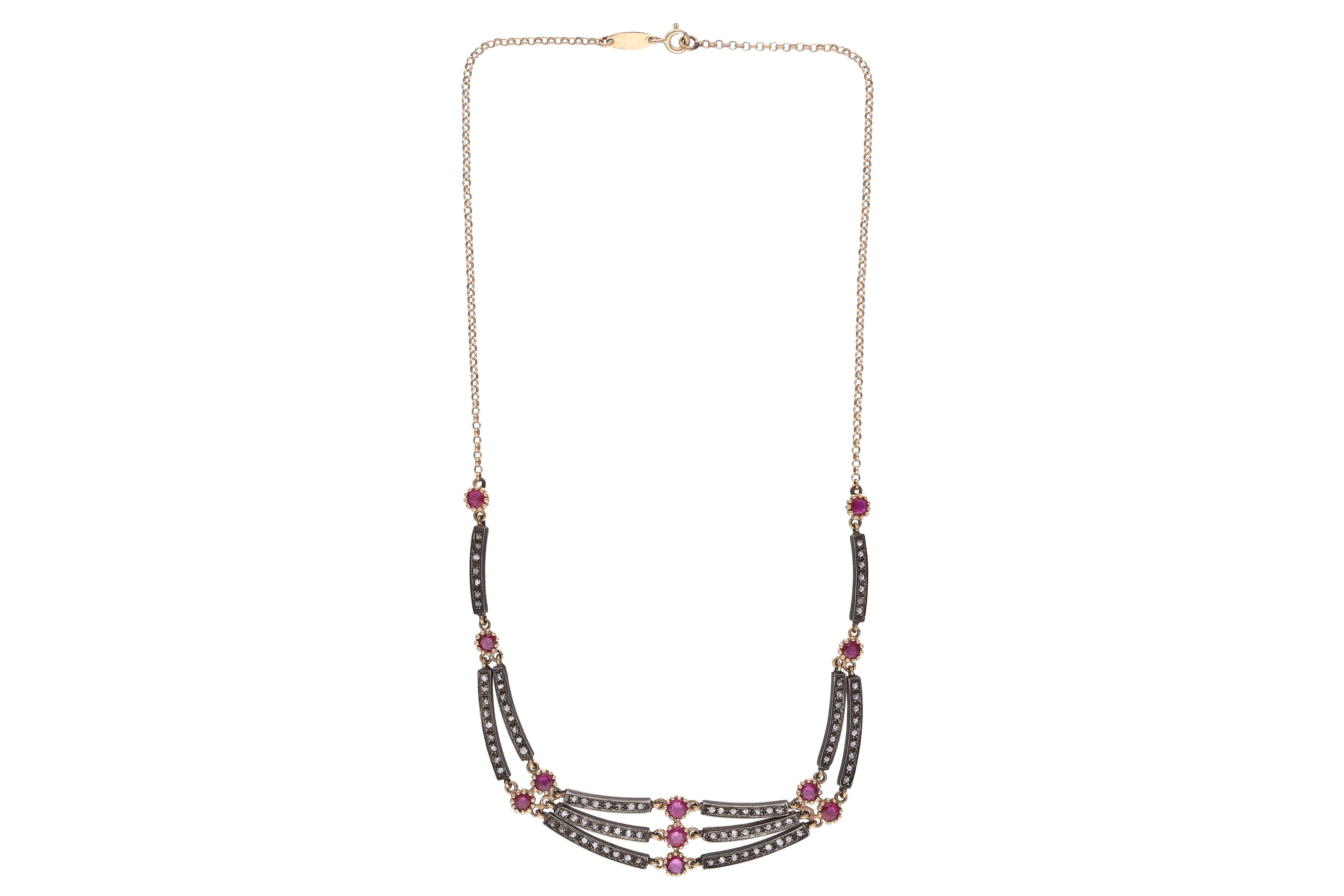Collana con rubini e diamanti - Asta Preziosi
