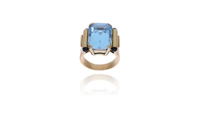 Anello con topazio e pietre - Asta Preziosi