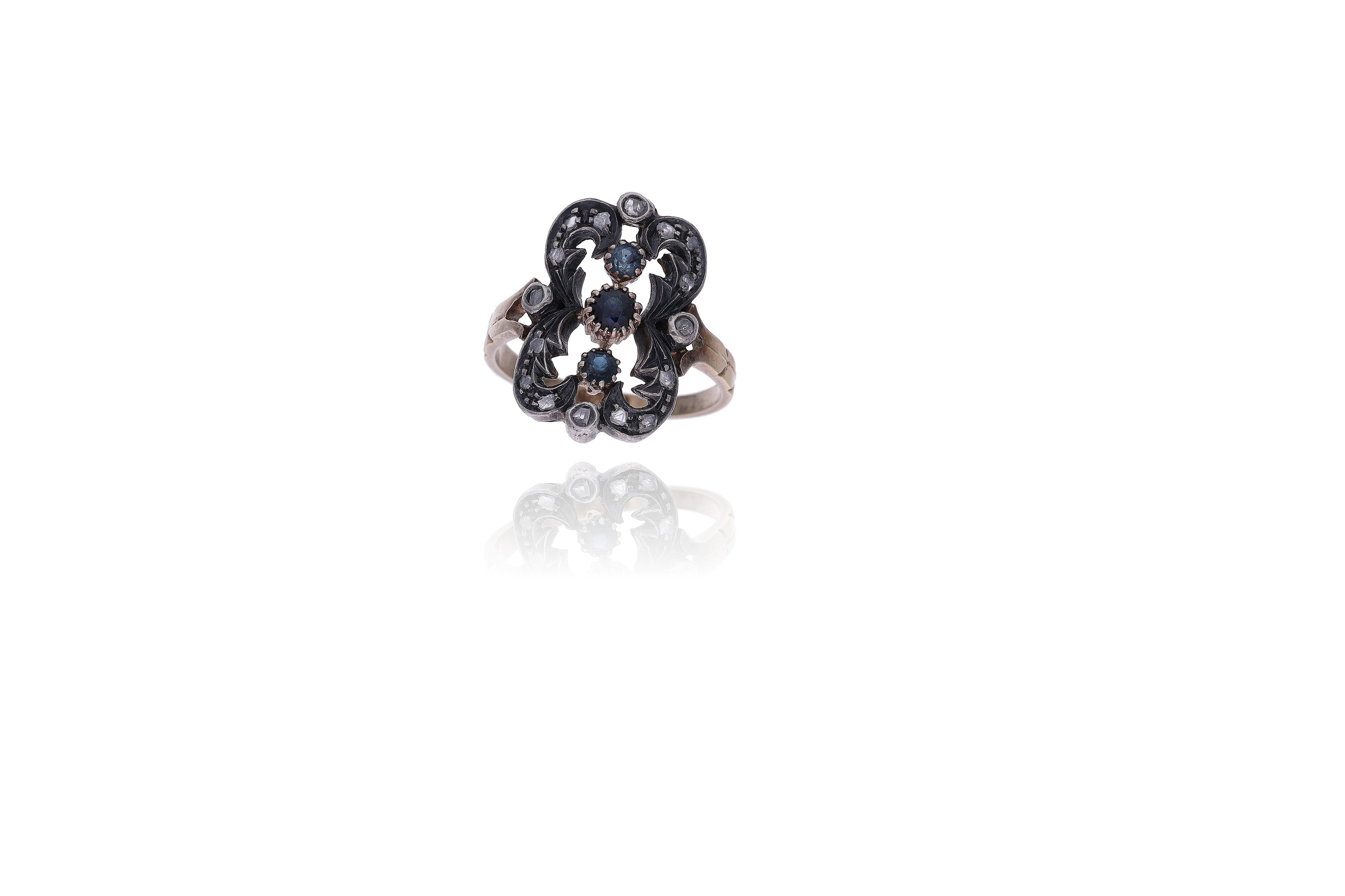 Anello con diamanti e zaffiri - Asta Preziosi
