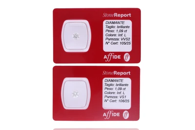 Due diamanti ct 1,09 e 1,09 - Asta Preziosi