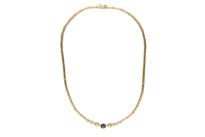 Collana con zaffiro e diamanti - Asta Preziosi Collana con zaffiro e diamanti - Asta Preziosi