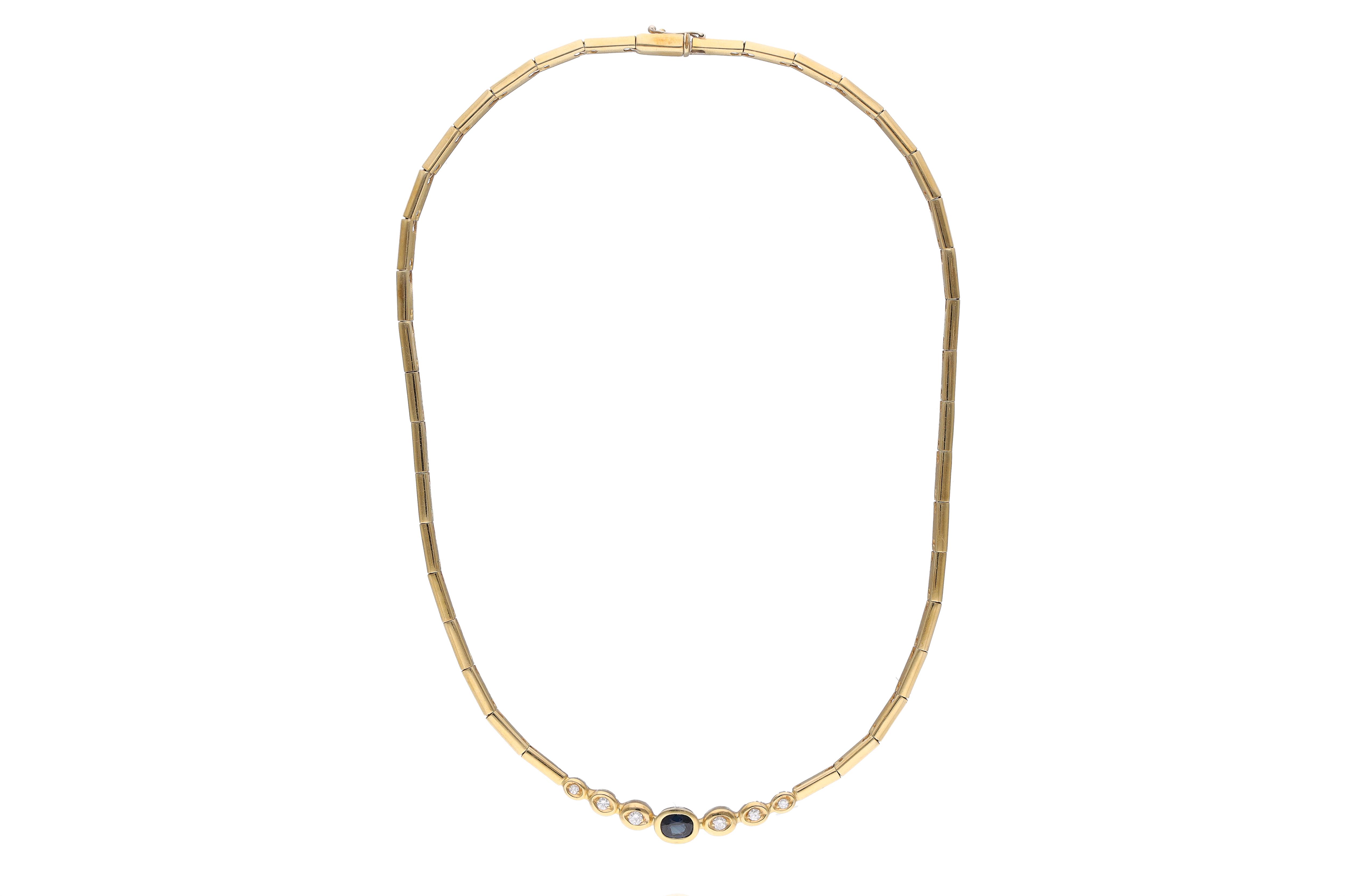 Collana con zaffiro e diamanti - Asta Preziosi
