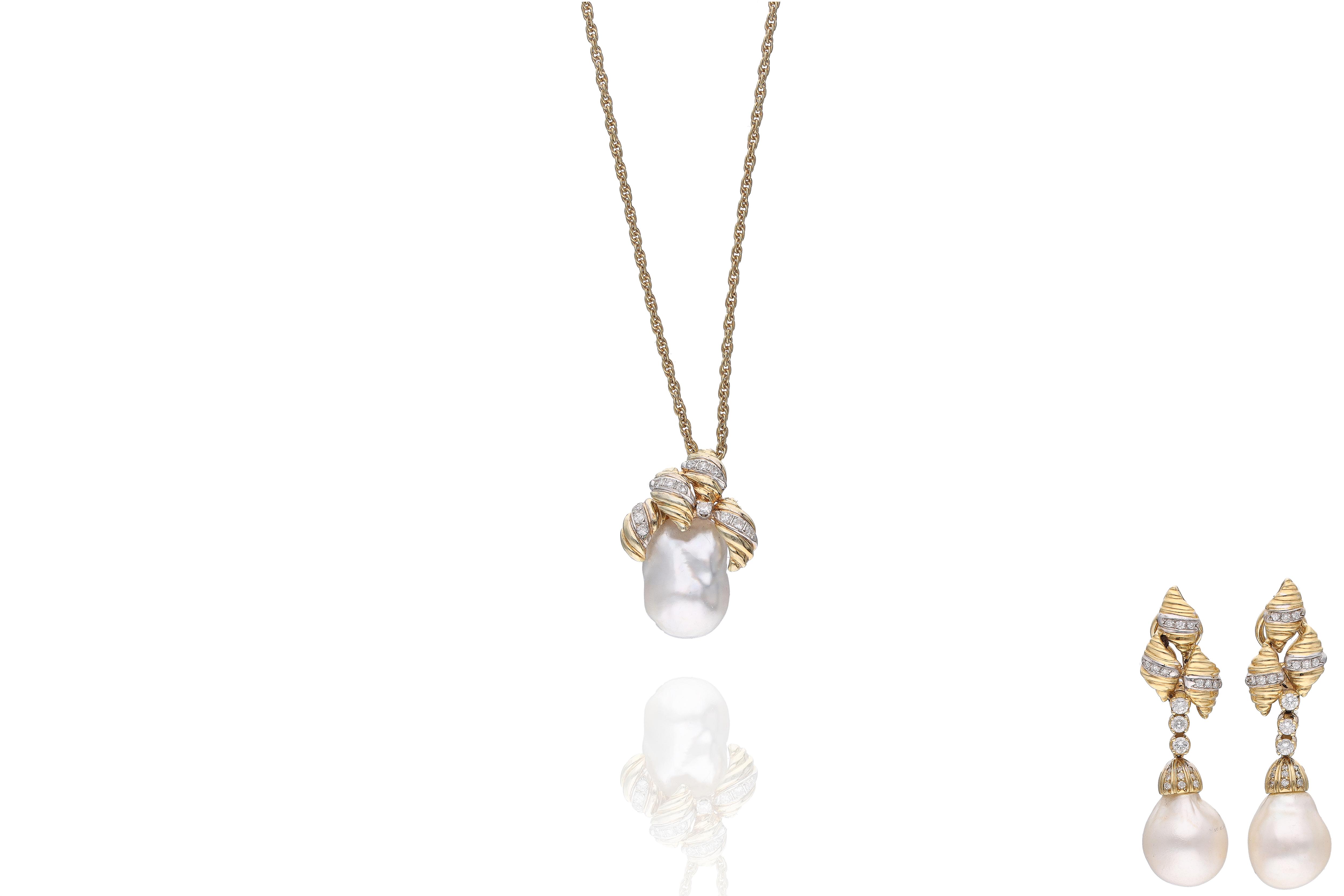 Parure con perle Mari del Sud e diamanti - Asta Preziosi