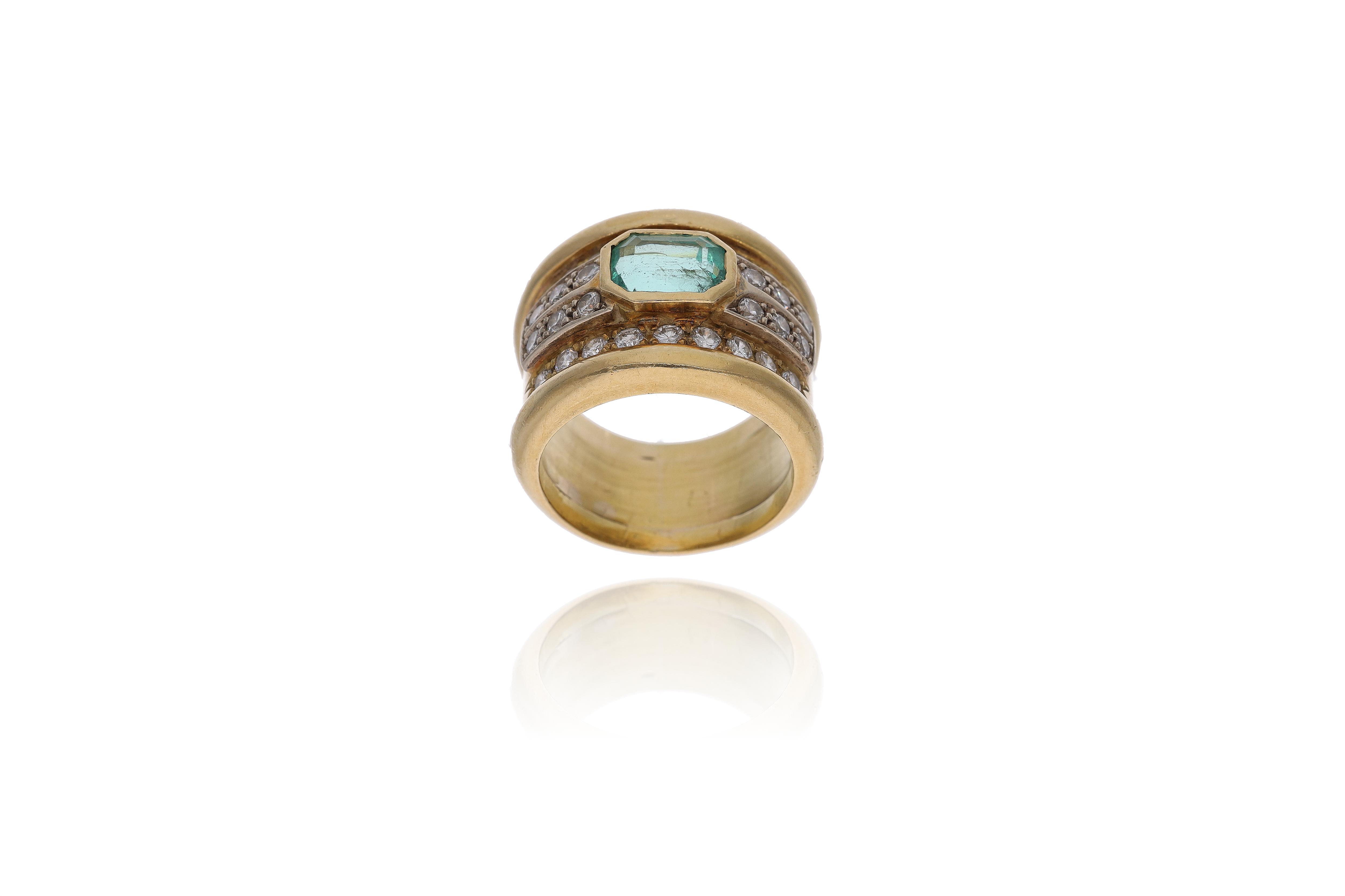 Anello con diamanti e smeraldo - Asta Preziosi