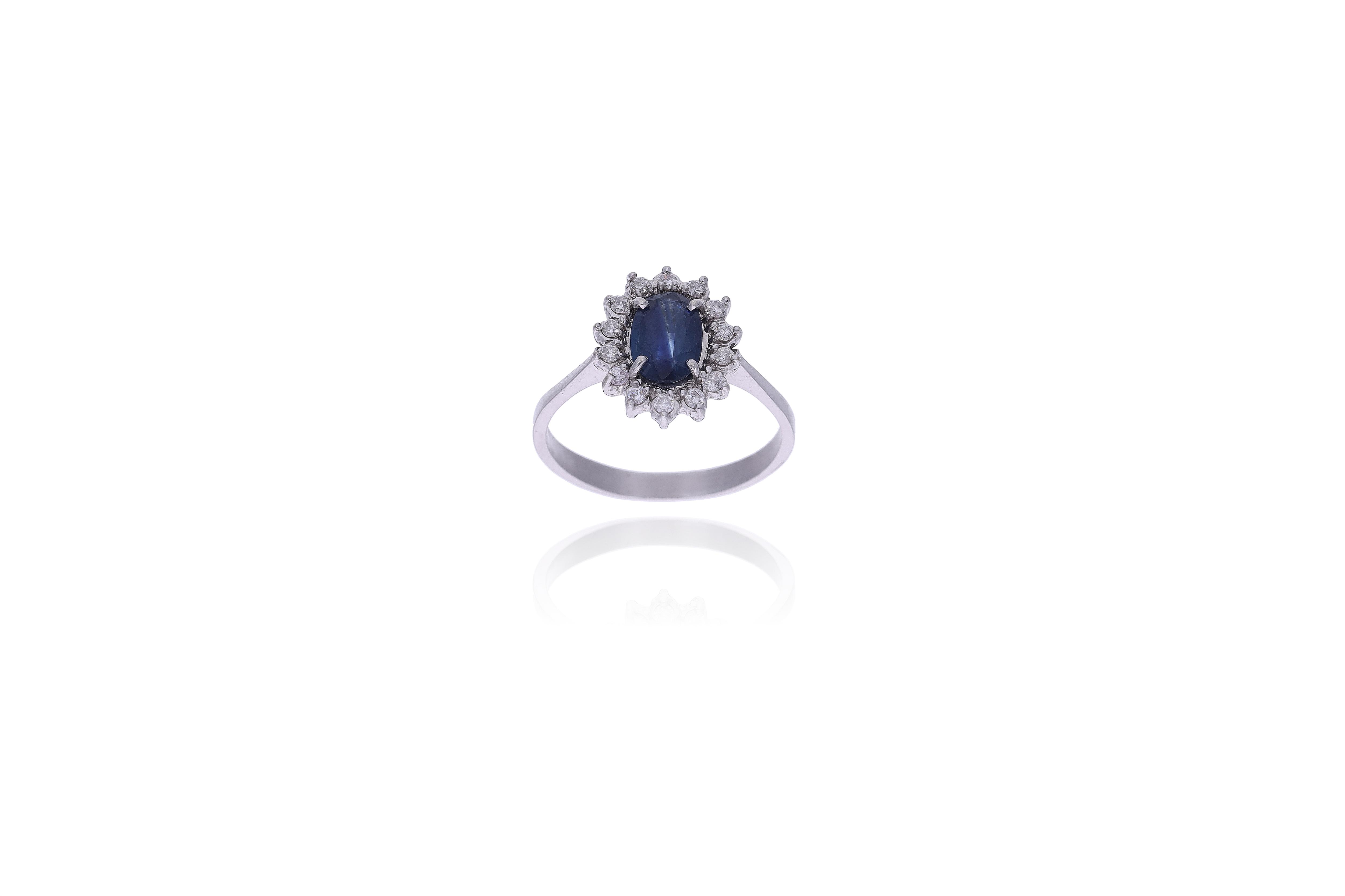 Anello con diamanti e zaffiro - Asta Preziosi