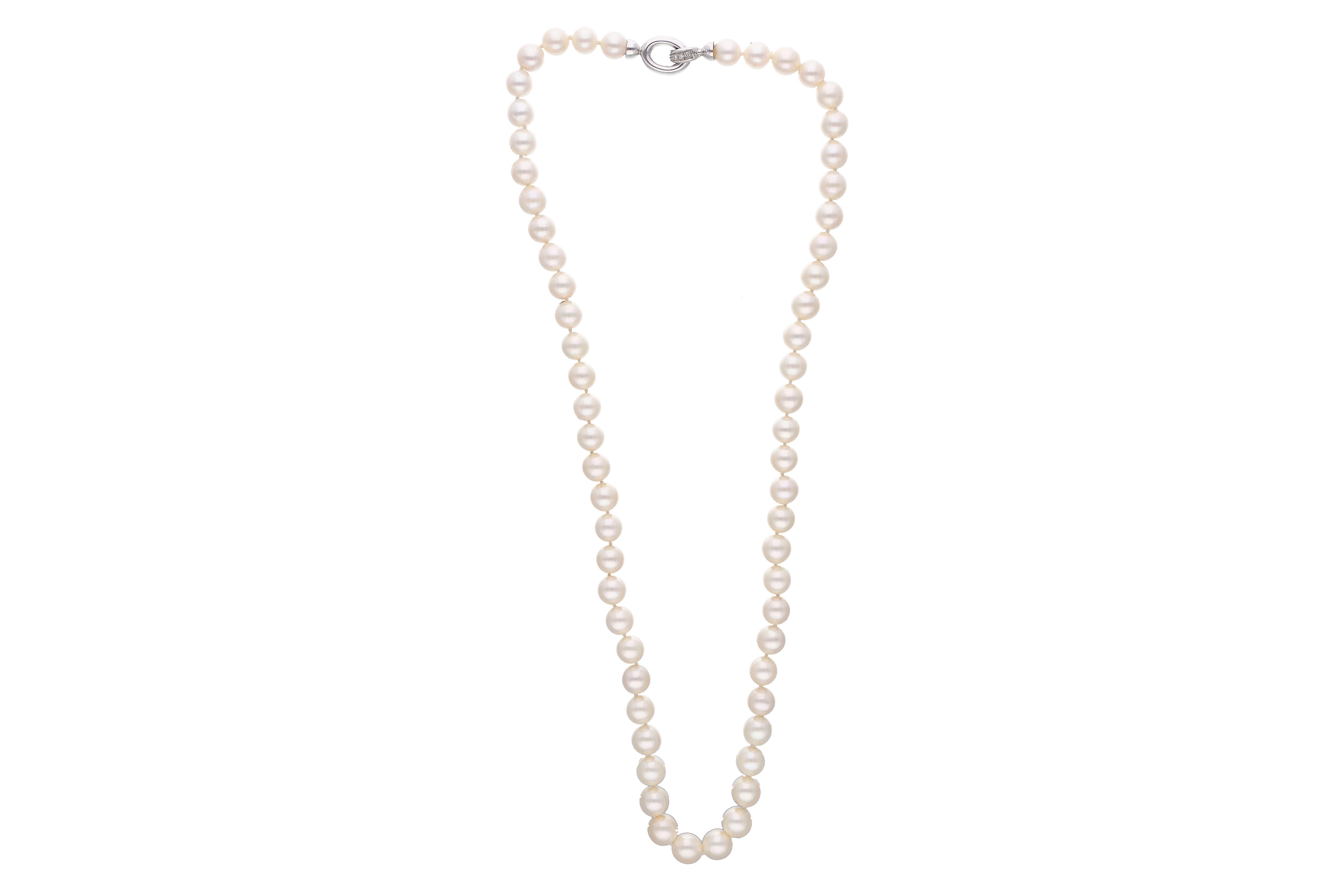 Collana di perle coltivate con diamanti - Asta Preziosi