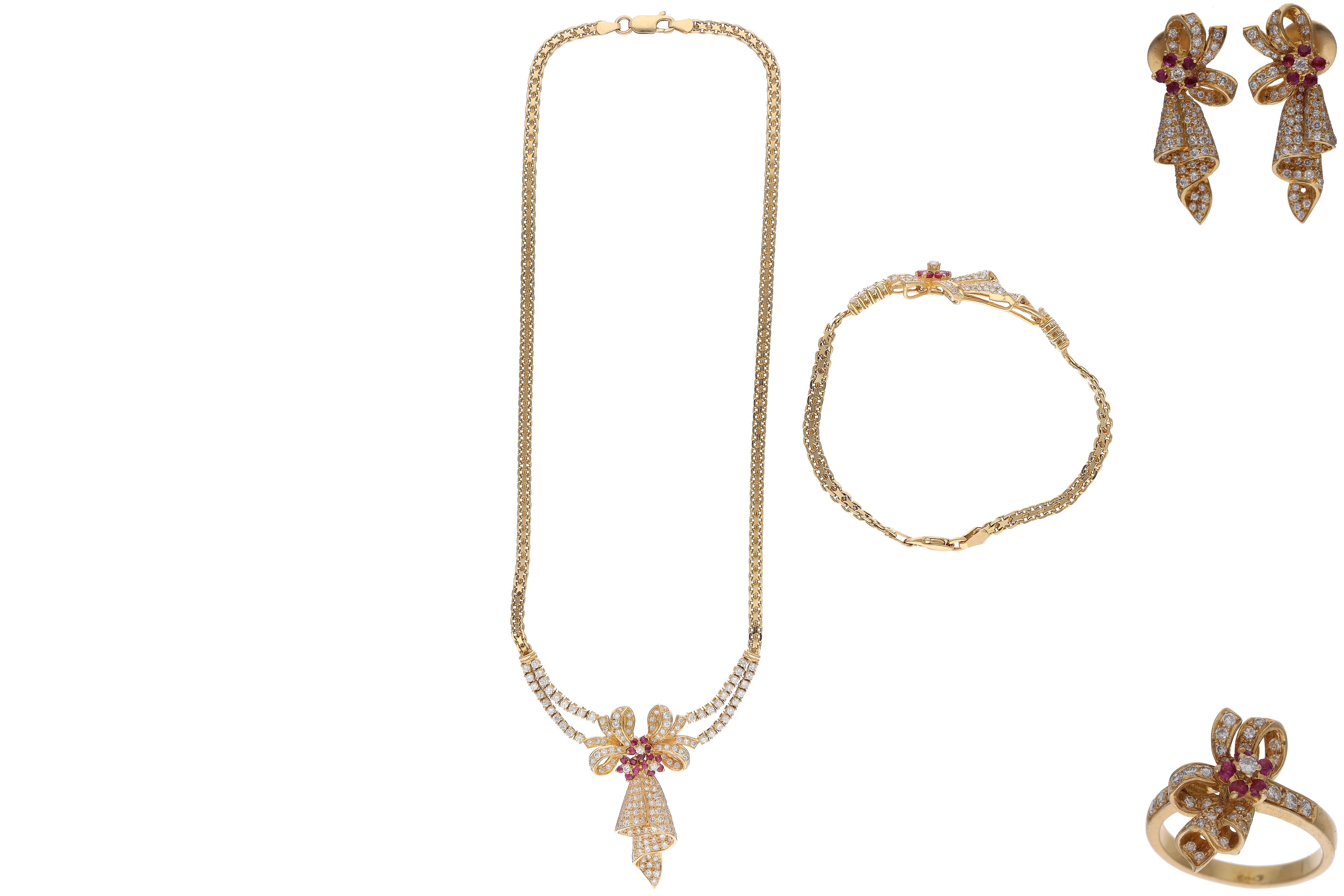 Parure con diamanti e rubini - Asta Preziosi