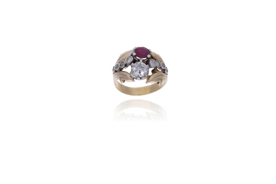 Anello con diamanti e rubino - Asta Preziosi Anello con diamanti e rubino - Asta Preziosi