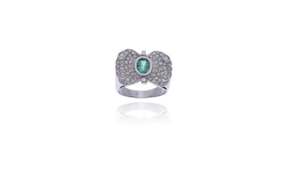 Anello con smeraldo e diamanti - Asta Preziosi