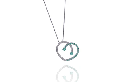 Collana con ciondolo con diamanti e smeraldi - Asta Preziosi Collana con ciondolo con diamanti e smeraldi - Asta Preziosi