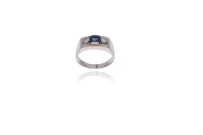Anello con diamanti e zaffiro - Asta Preziosi