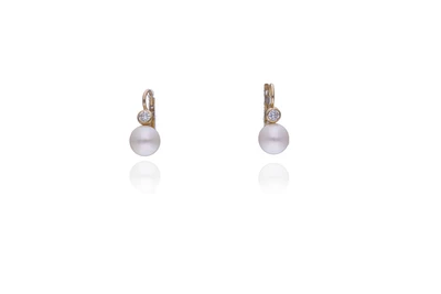 Orecchini con perle coltivate e diamanti - Asta Preziosi Orecchini con perle coltivate e diamanti - Asta Preziosi