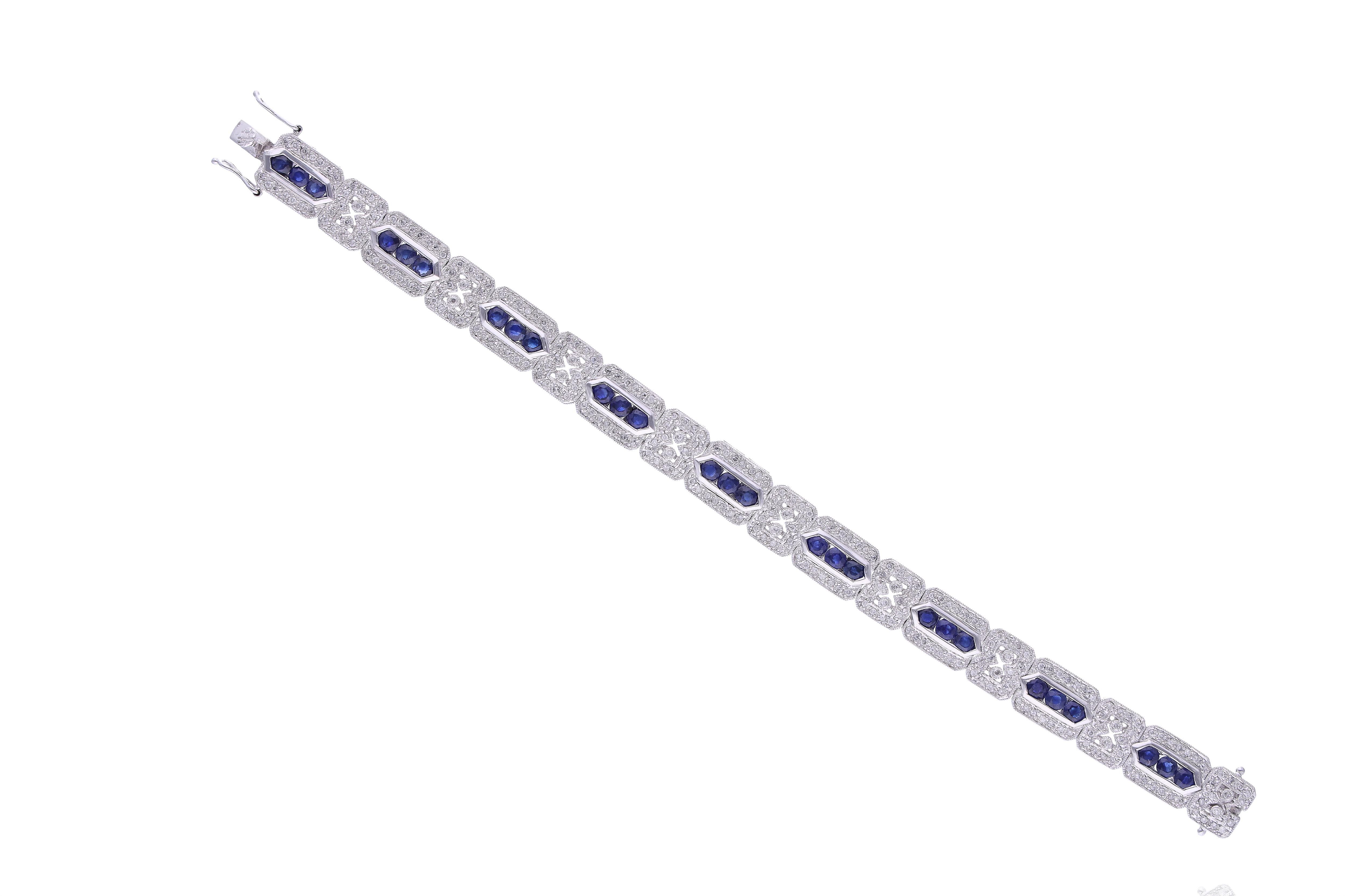 Bracciale con diamanti e zaffiri - Asta Preziosi