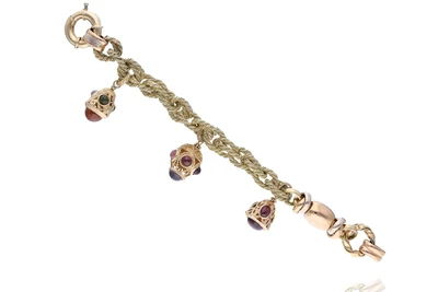Bracciale con granati, ioliti, quarzo giallo, ametista e tormaline - Asta Preziosi Bracciale con granati, ioliti, quarzo giallo, ametista e tormaline - Asta Preziosi