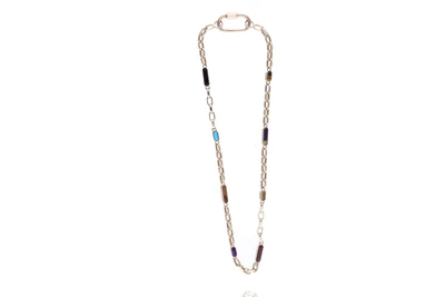 Collana con lapislazzuli, occhio di tigre, calcedoni e pietre - Asta Preziosi Collana con lapislazzuli, occhio di tigre, calcedoni e pietre - Asta Preziosi