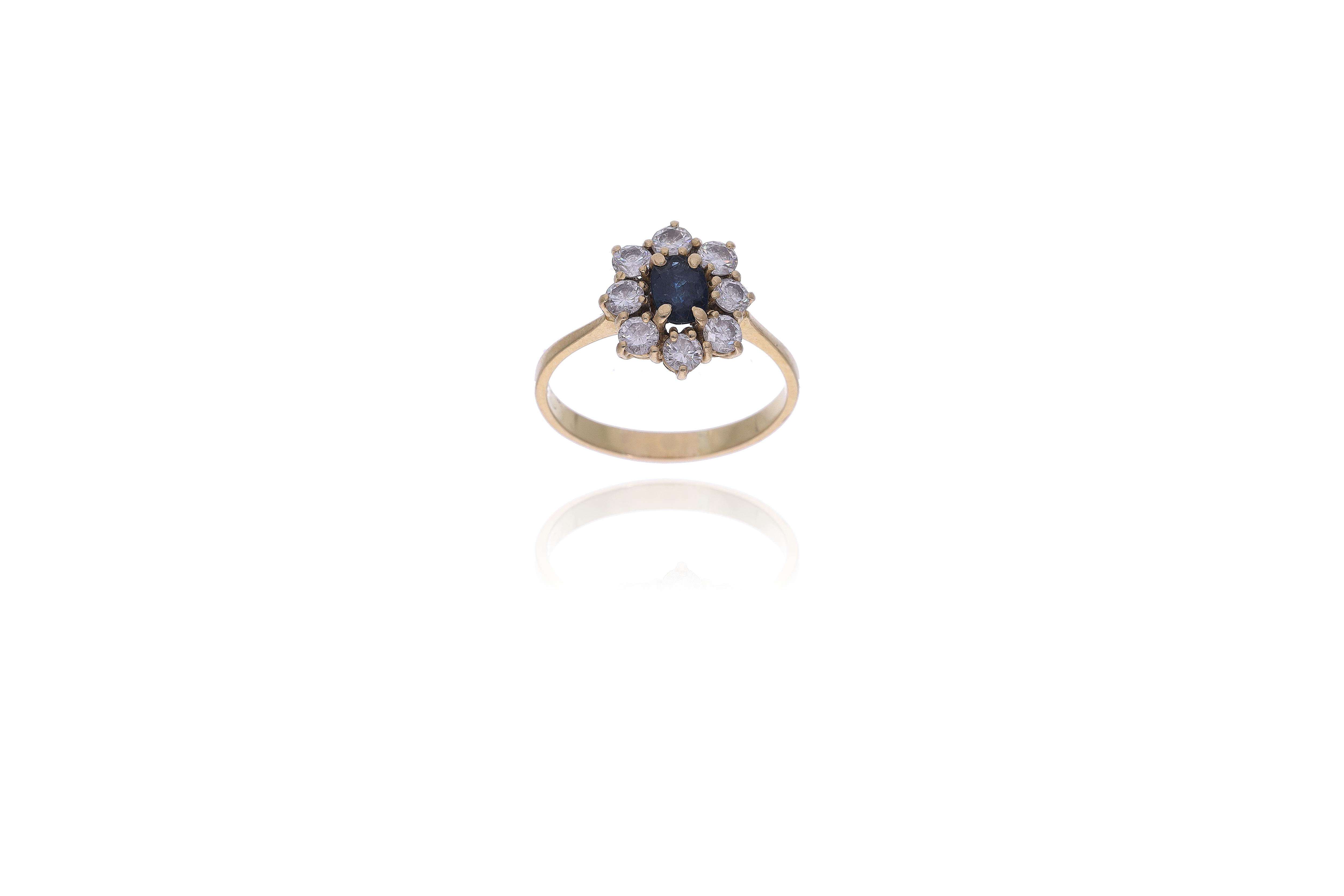Anello con diamanti e zaffiro - Asta Preziosi