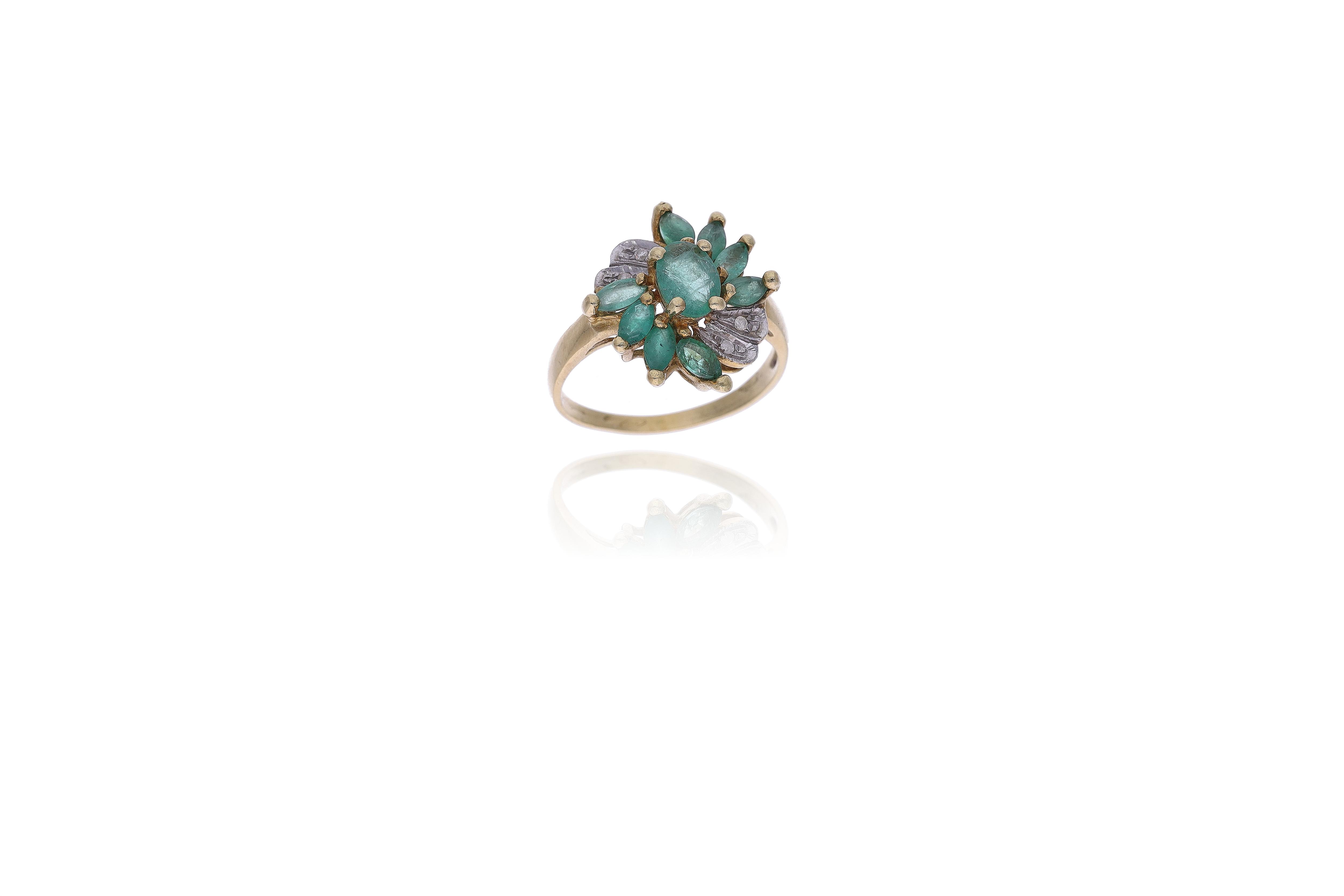 Anello con smeraldi e diamanti - Asta Preziosi