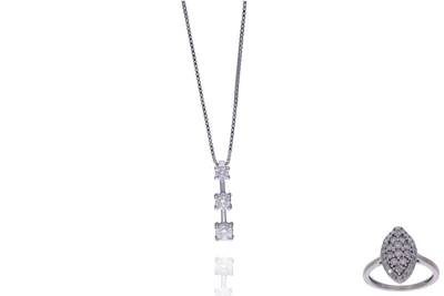 Collana e anello con diamanti - Asta Preziosi