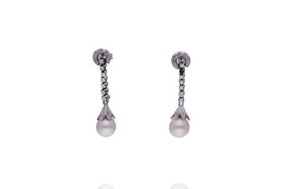 Orecchini con diamanti e perle coltivate - Asta Preziosi Orecchini con diamanti e perle coltivate - Asta Preziosi