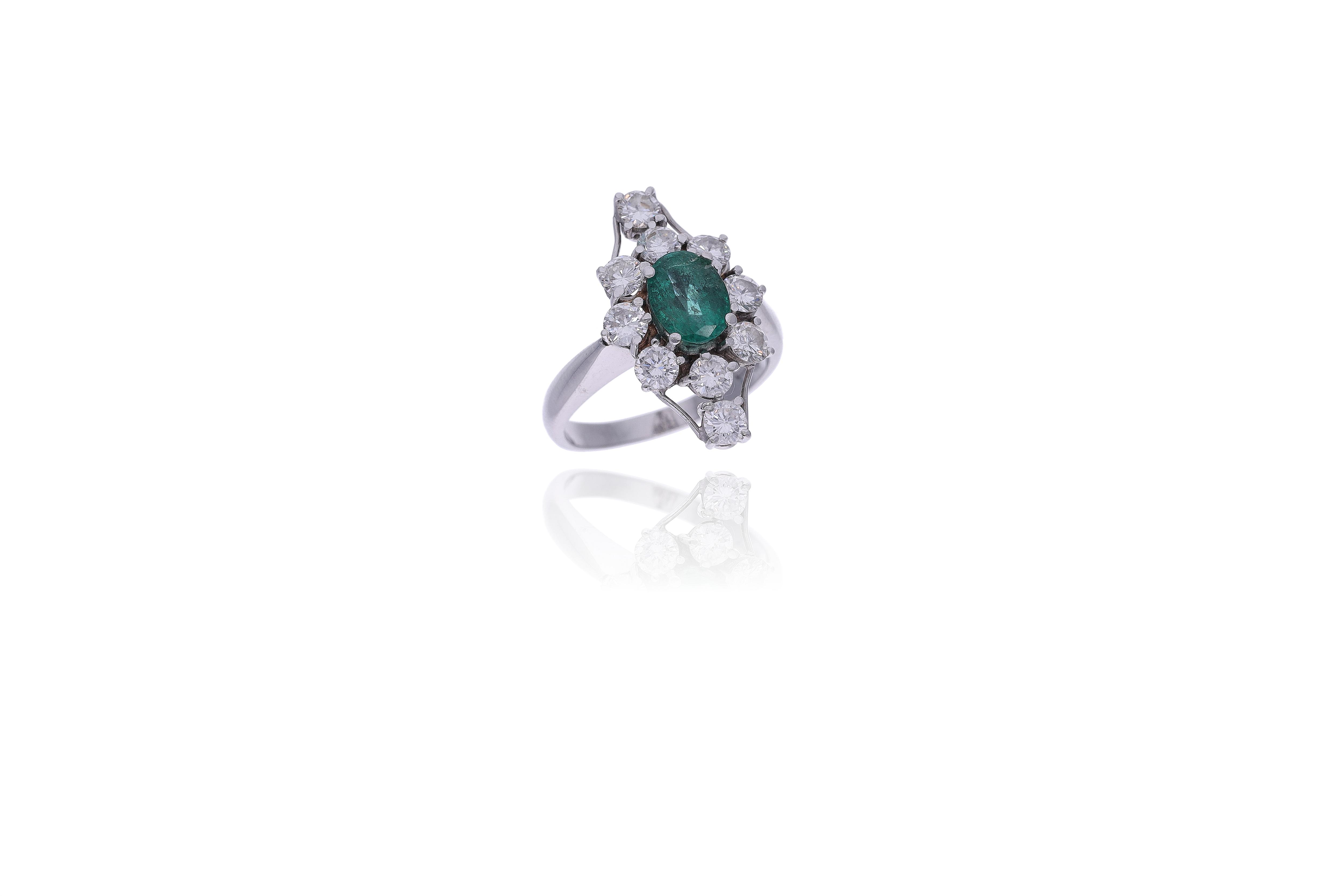 Anello con smeraldo e diamanti - Asta Preziosi