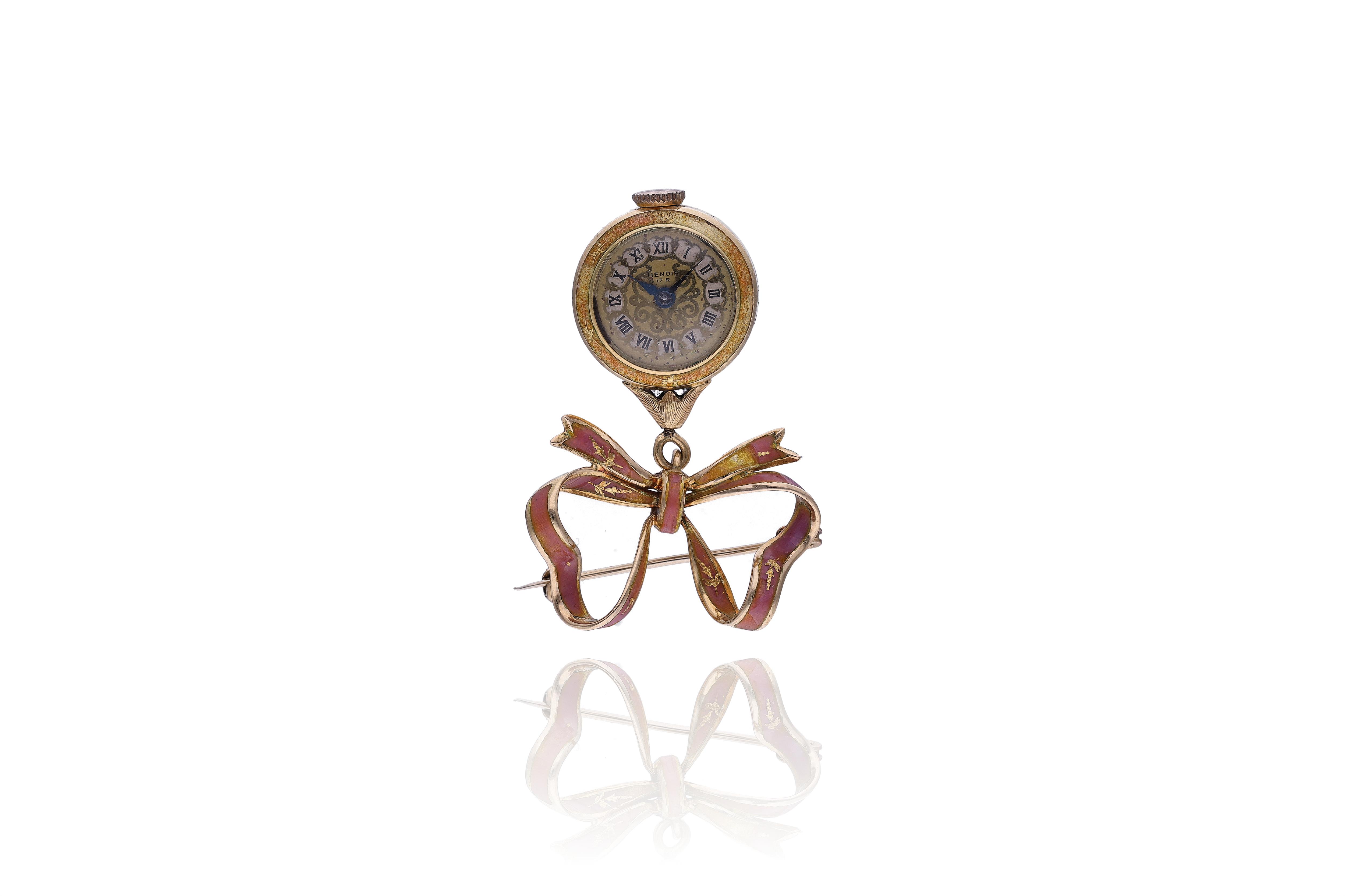 Spilla con orologio - Asta Preziosi