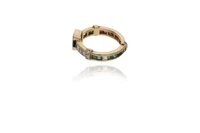Anello con diamanti, zaffiro, smeraldi, rubini ed una pietra rossa - Asta Preziosi Anello con diamanti, zaffiro, smeraldi, rubini ed una pietra rossa - Asta Preziosi