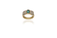 Anello con smeraldo e diamanti - Asta Preziosi