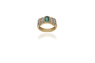 Anello con smeraldo e diamanti - Asta Preziosi