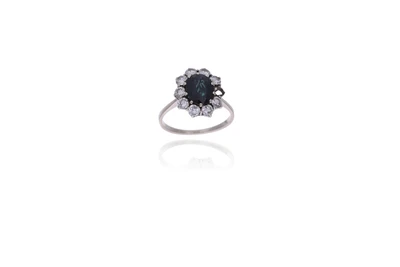 Anello con zaffiro e diamanti - Asta Preziosi