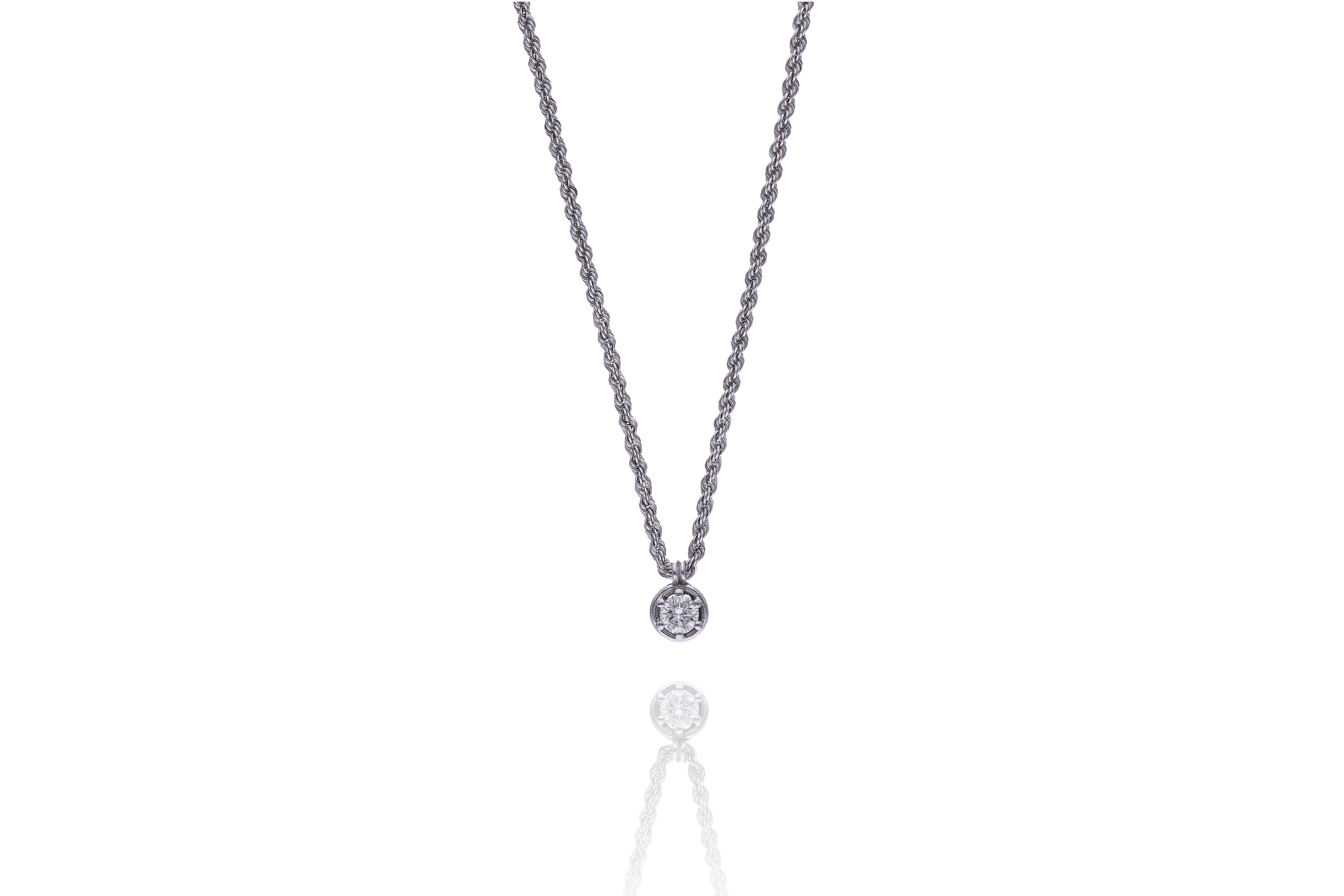 Collana e pendente con diamante - Asta Preziosi