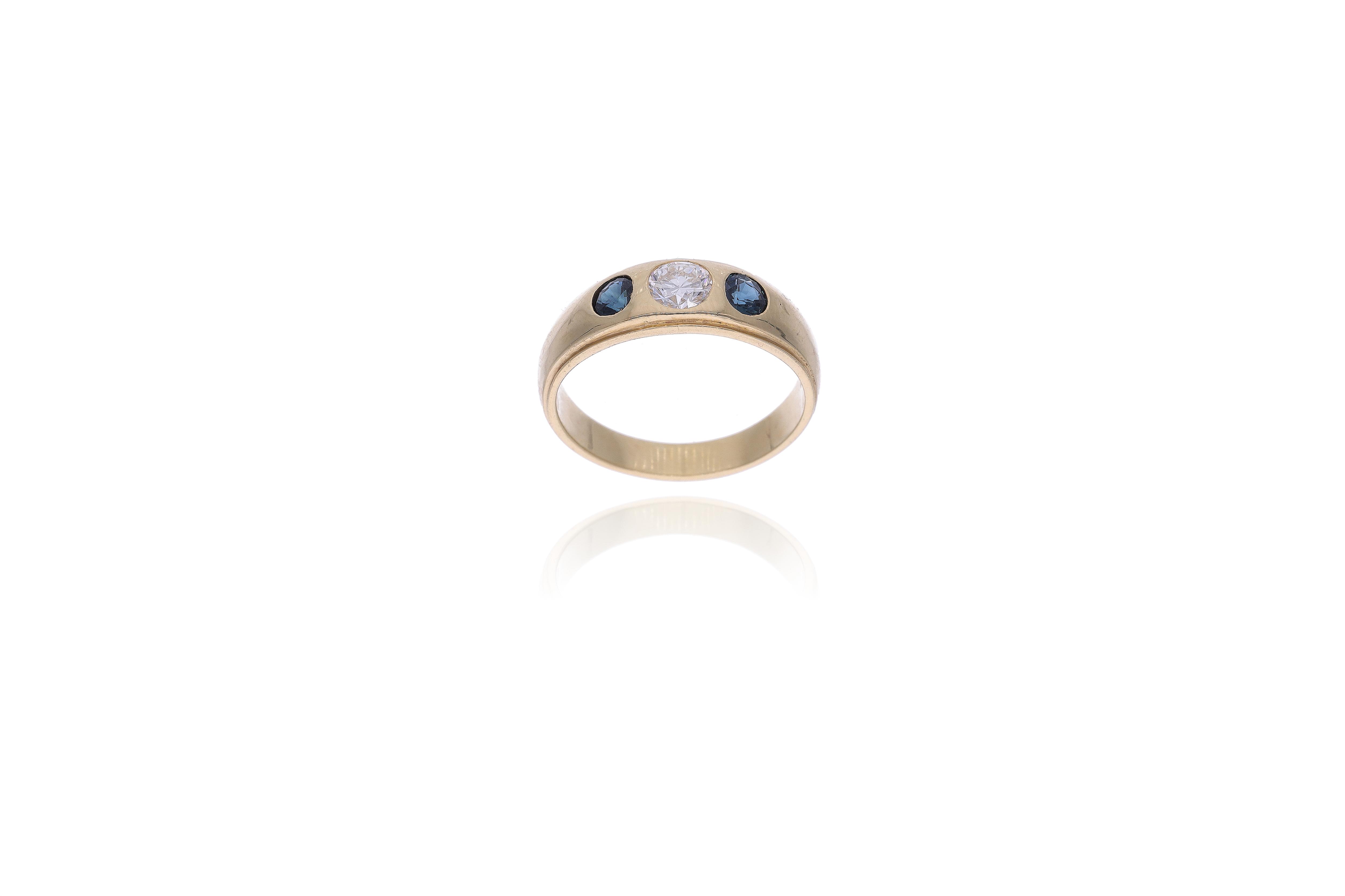 Anello con diamante e zaffiri - Asta Preziosi