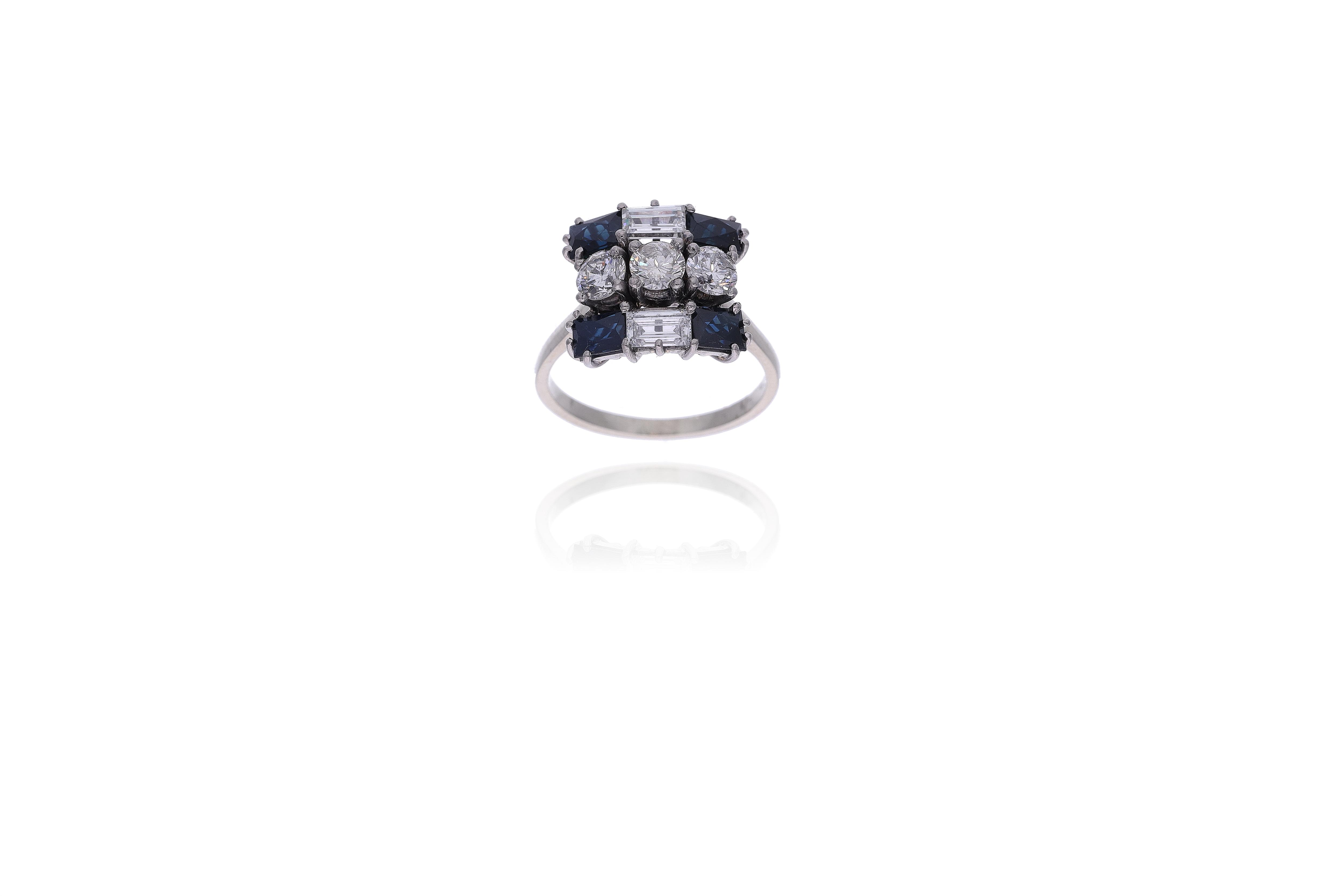 Anello con diamanti e zaffiri - Asta Preziosi