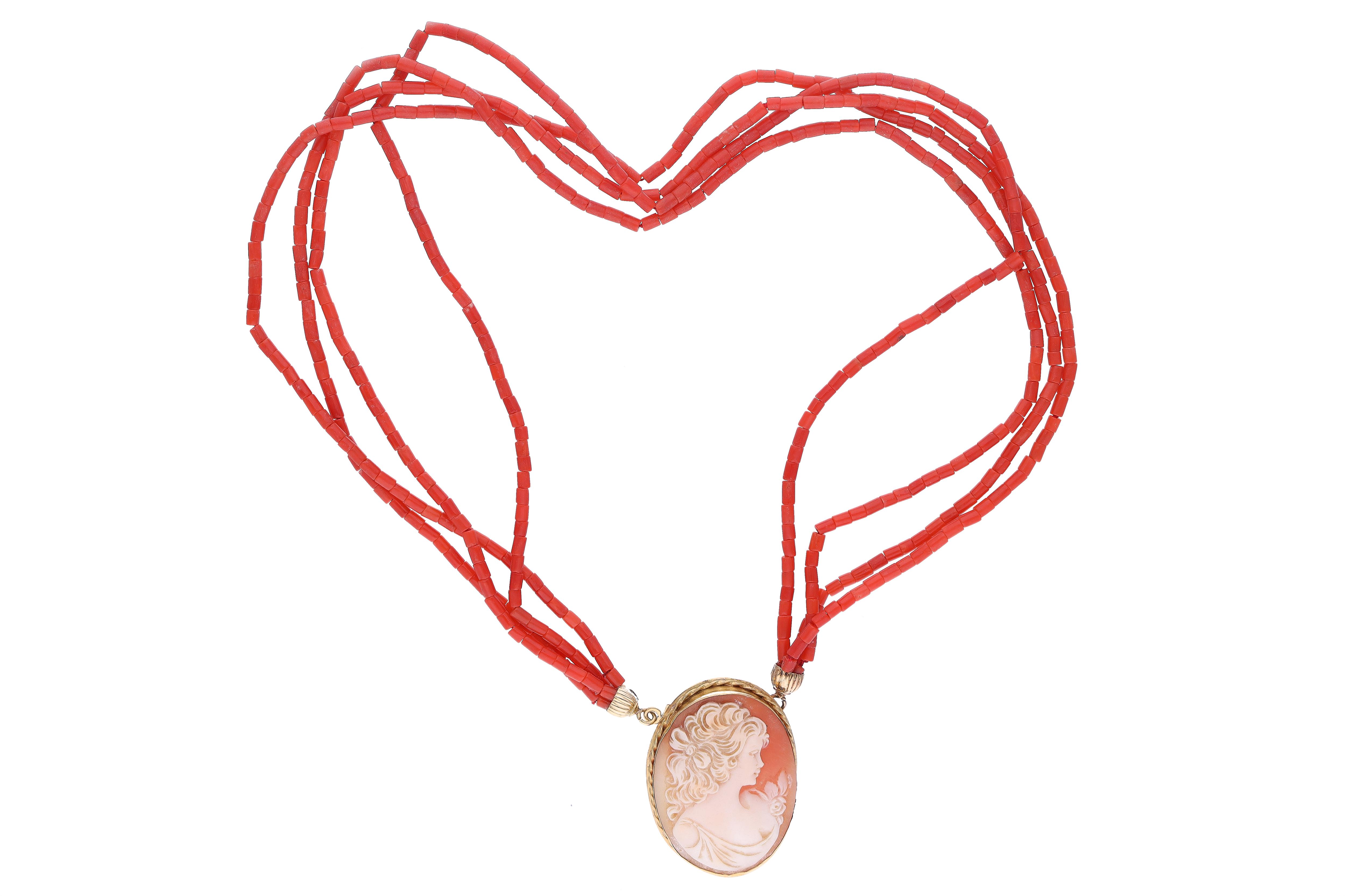 Collana di coralli con cammeo - Asta Preziosi
