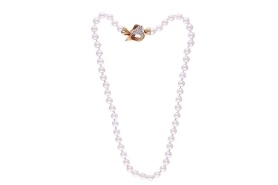 Collana di perle coltivate con diamanti - Asta Preziosi Collana di perle coltivate con diamanti - Asta Preziosi