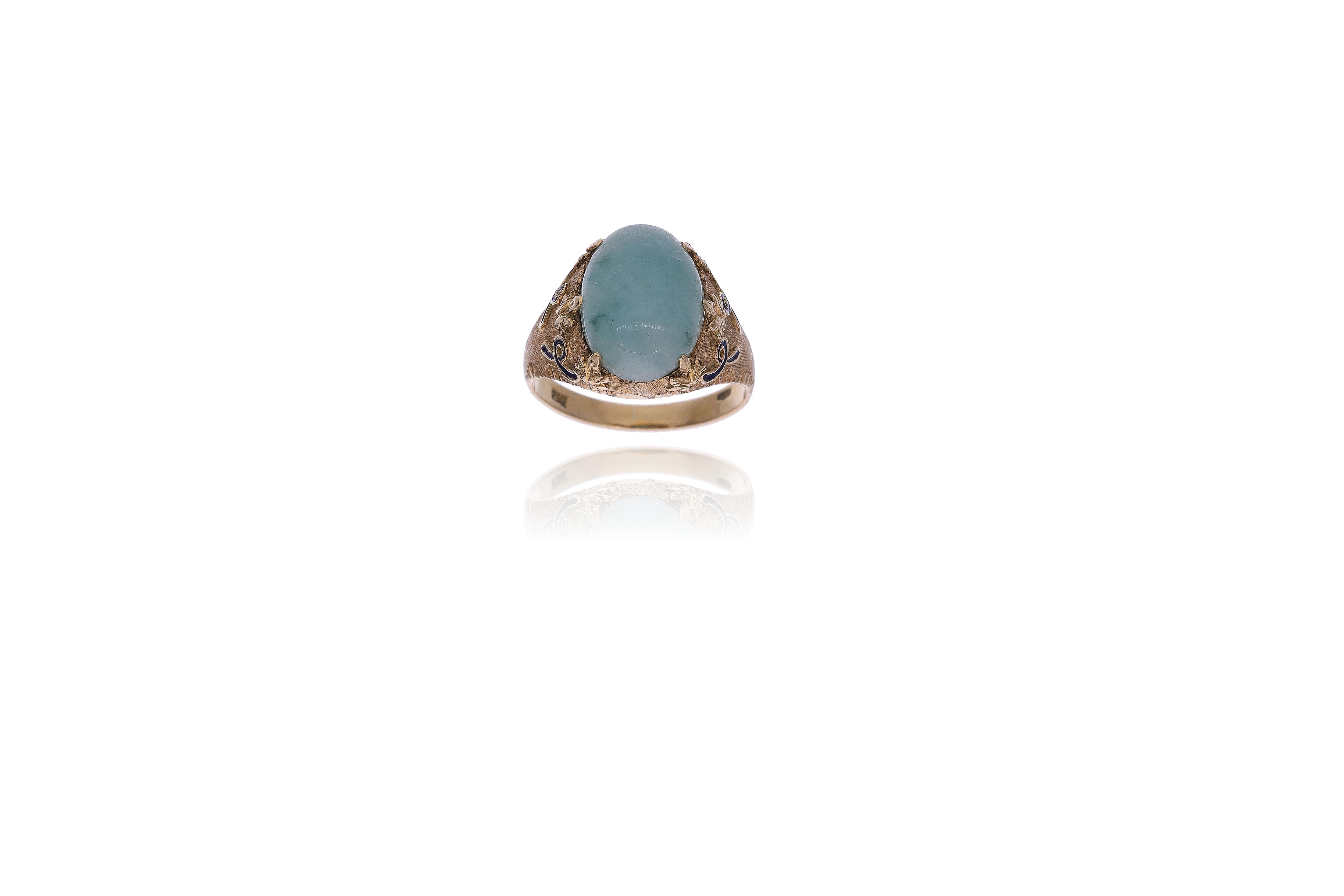 Anello con pietra e smalti - Asta Preziosi