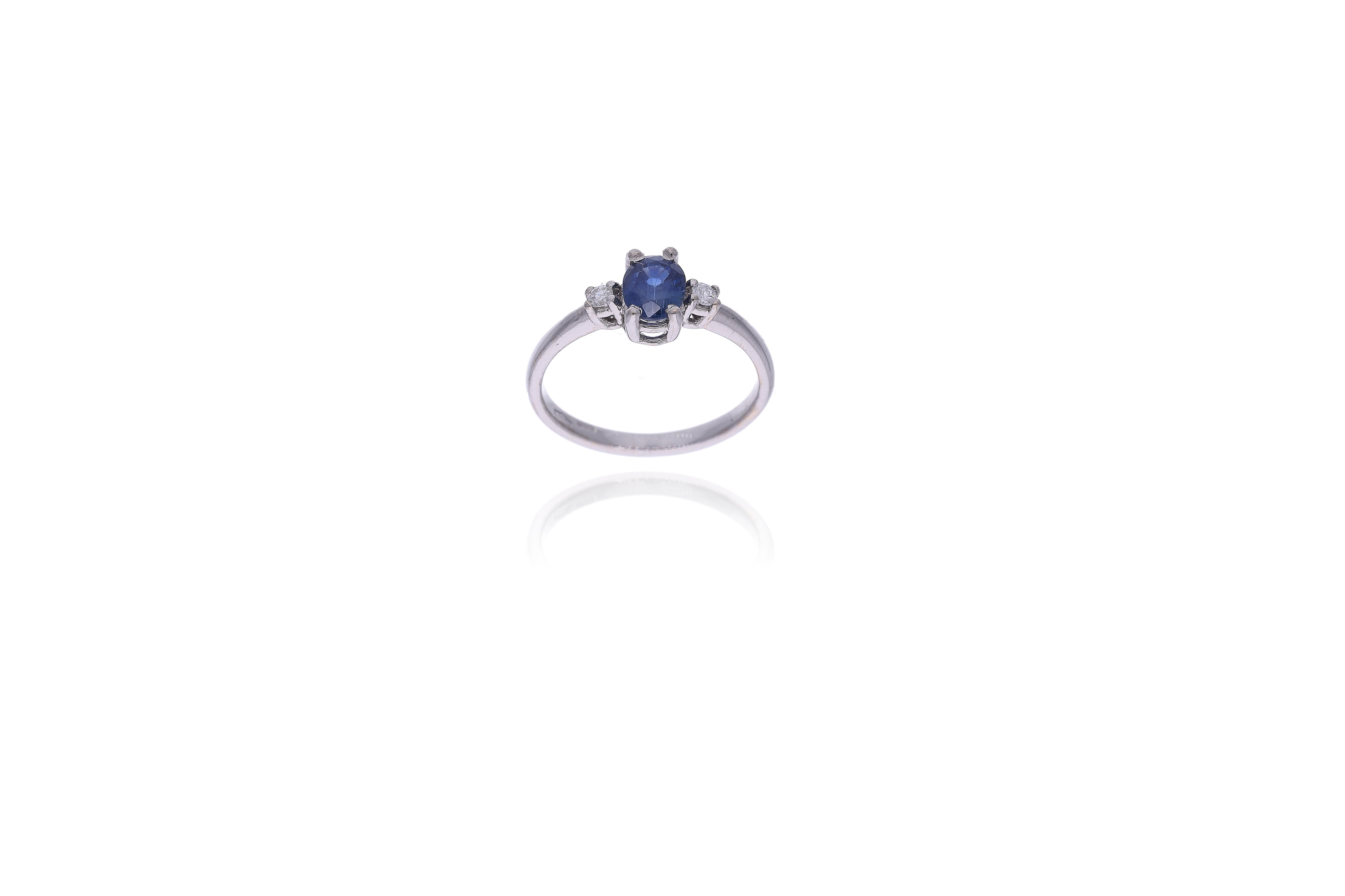Anello con zaffiro e diamanti - Asta Preziosi