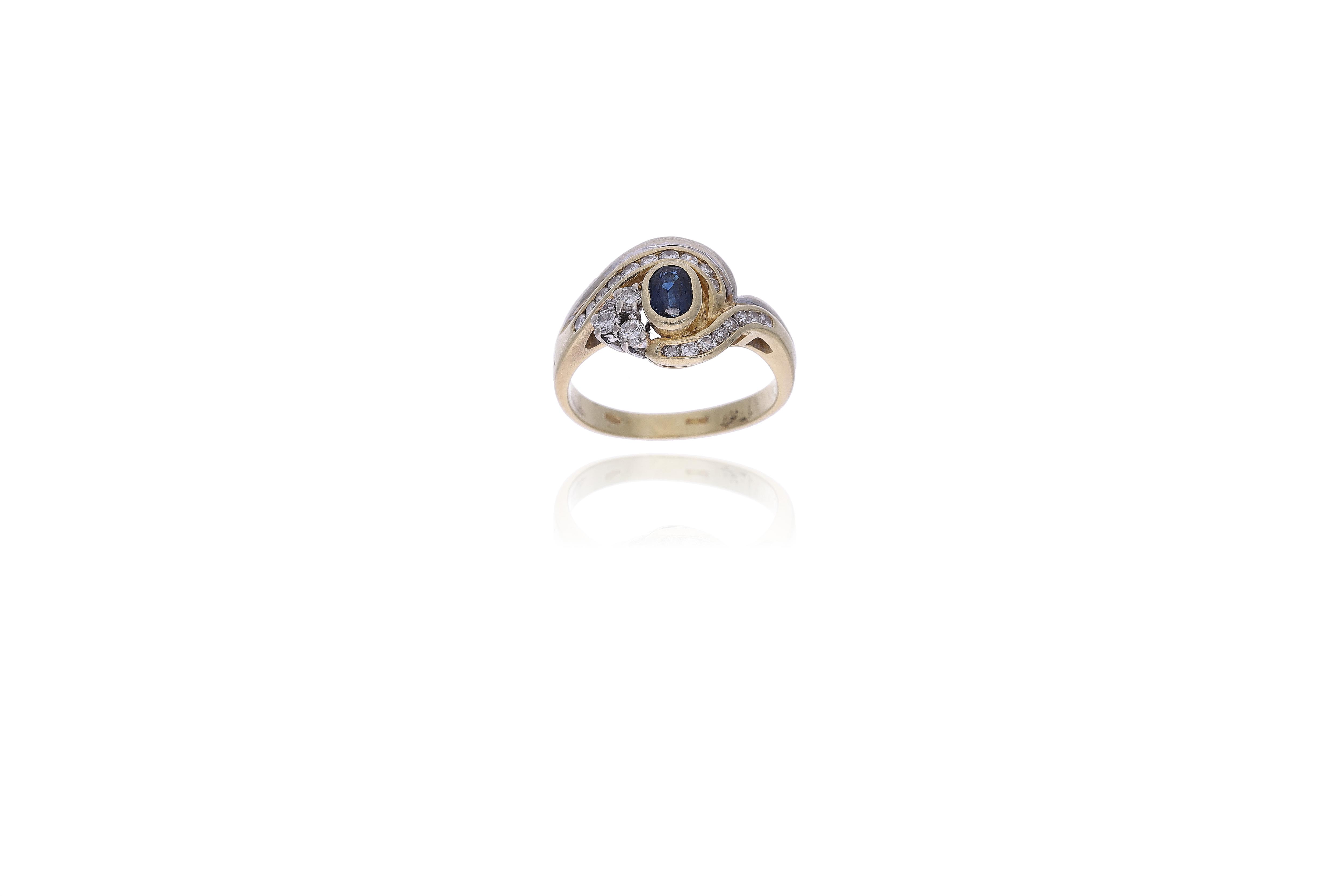 Anello con zaffiro e diamanti - Asta Preziosi