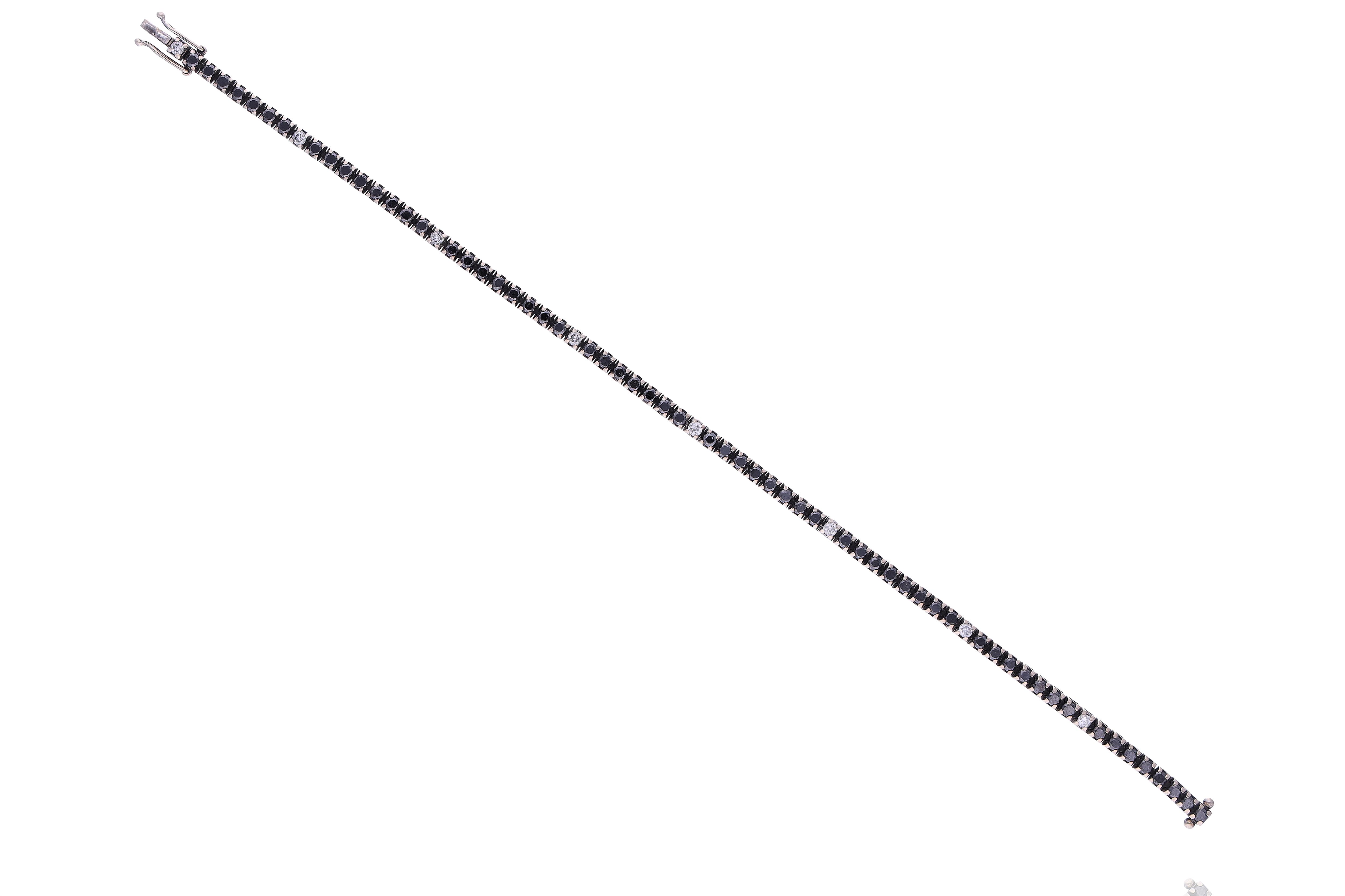 Bracciale con diamanti, diamanti neri e pietre - Asta Preziosi