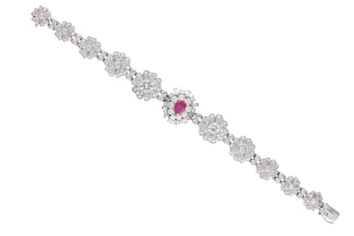 Bracciale con rubino e diamanti - Asta Preziosi