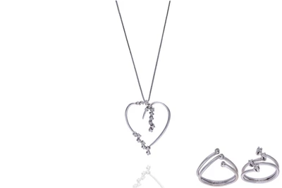 Collana, 2 anelli, con diamanti - Asta Preziosi Collana, 2 anelli, con diamanti - Asta Preziosi