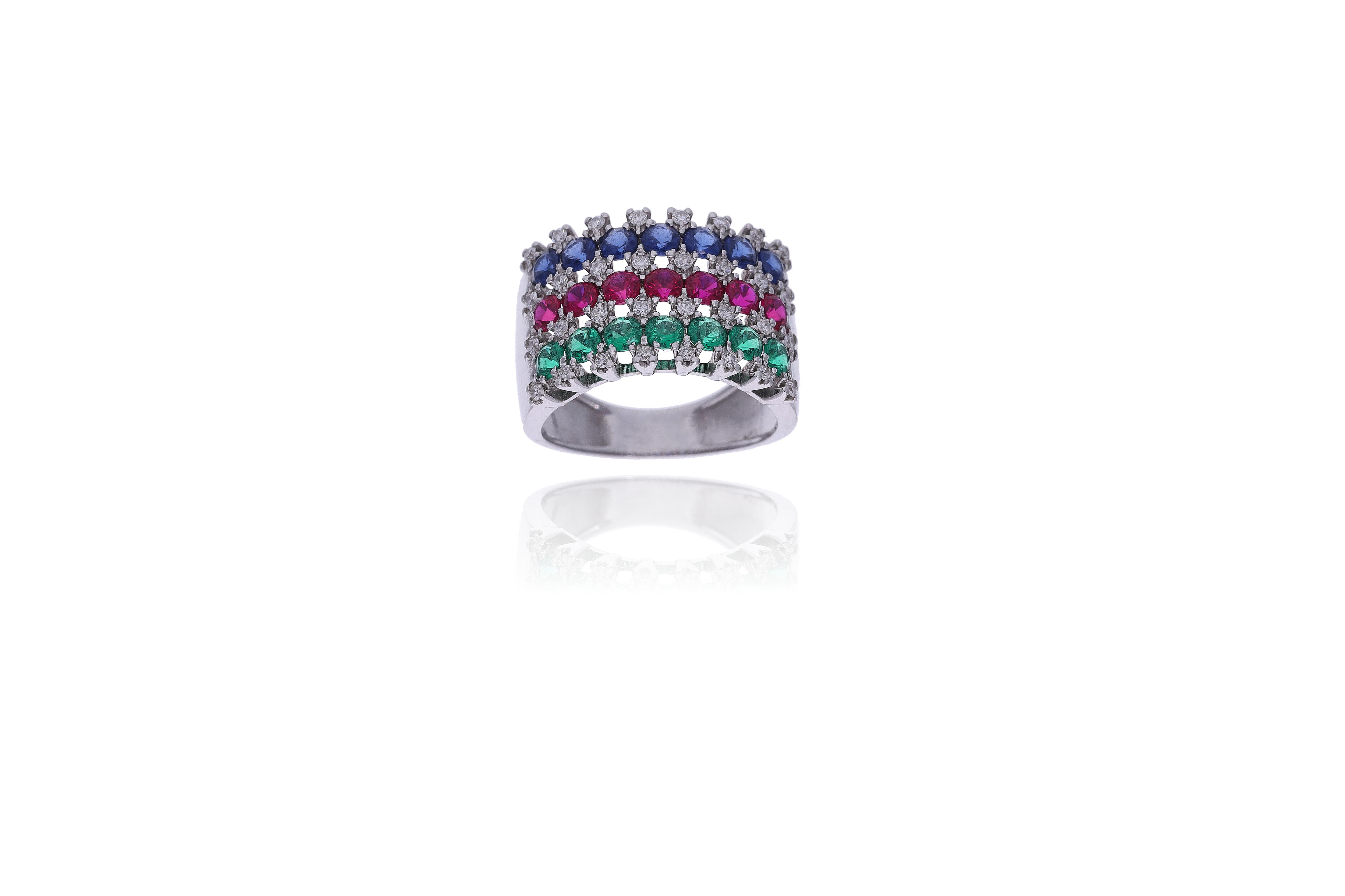 Anello con diamanti e pietre - Asta Preziosi