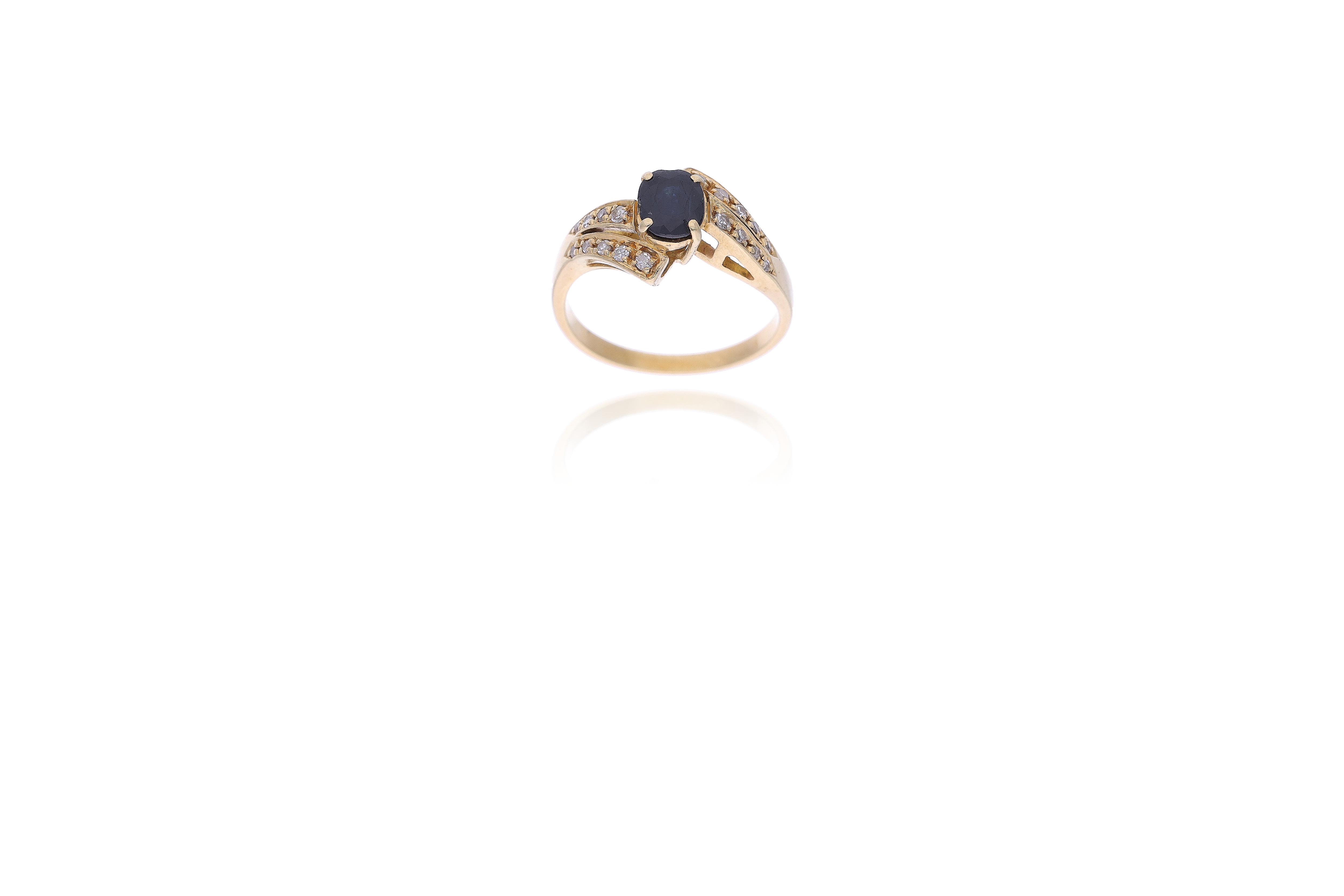 Anello con zaffiro e diamanti - Asta Preziosi